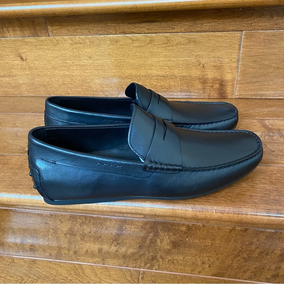 NWB Toecap Black Leather Driving Shoes for Men - Picture 3 of 15